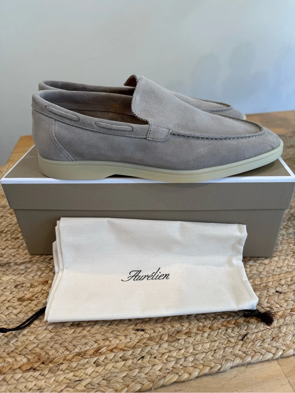 Aurelien Taupe Suede Slip-On Loafers for Men